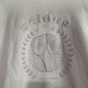 Adidas Tennis Luxe Graphic Sweater Womens Small Pink Crew Long Sleeve Pullover‎